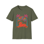 Psychedelic Dog Palm Trees T-Shirt