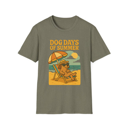 Dog Days of Summer Unisex T-Shirt - Cute Dog Graphic Tee for Pet Lovers, Summer Vibes, Beach Day, Gift Idea, Casual Wear