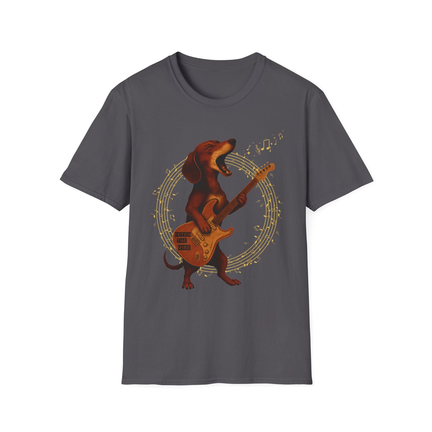 Rockin' Dachshund T-Shirt, Music Lover Tee, Unisex Dog Shirt, Gift for Pet Owners, Casual Wear, Birthday Gift, Festival Attire