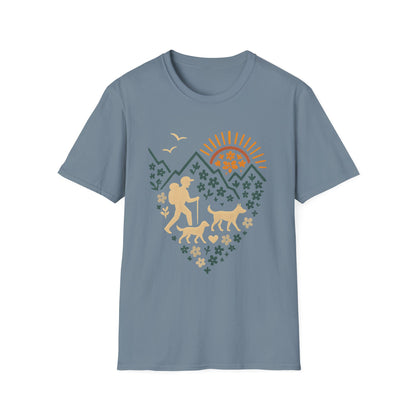 Outdoor Adventure T-Shirt, Nature Lover Tee, Hiking Gift, Dog Walking Shirt, Travel Enthusiast Top, Casual Wear