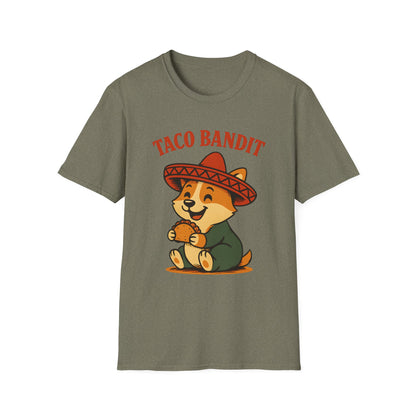 Taco Bandit Unisex Softstyle T-Shirt | Funny Pet Tee, Gift for Dog Lovers, Unique Casual Wear, Birthday Gift, Taco Tuesday Shirt