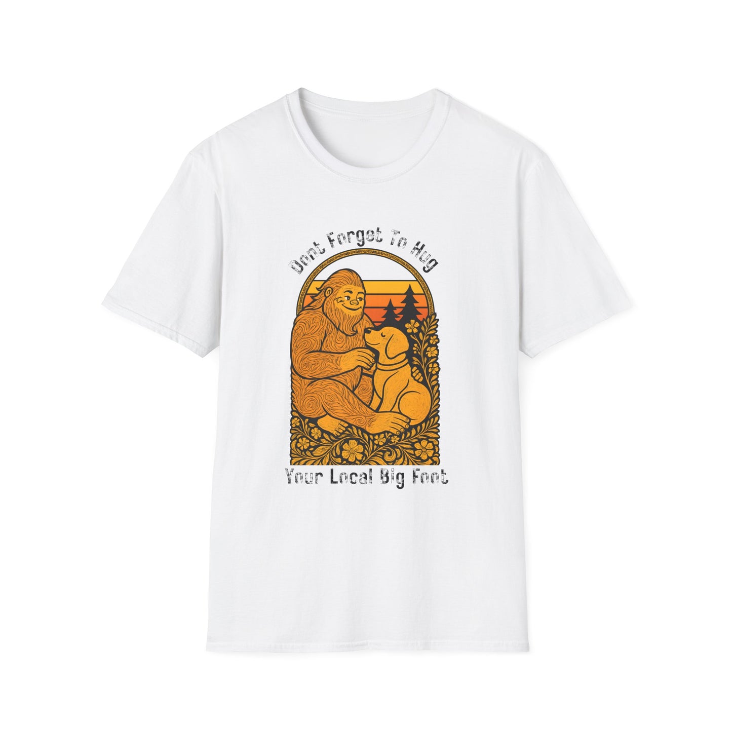 Bigfoot Hug T-Shirt — Sasquatch Dog Lover Tee