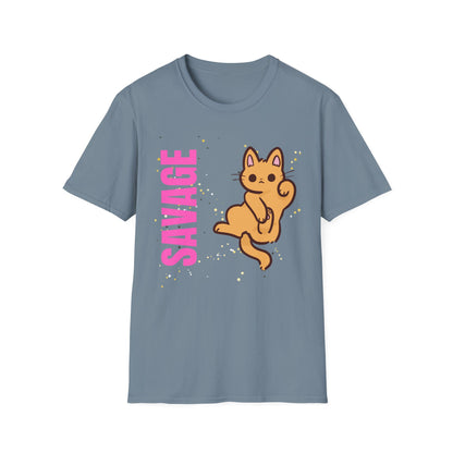 Savage Cat Tee - Cute Kawaii Cat Graphic Shirt
