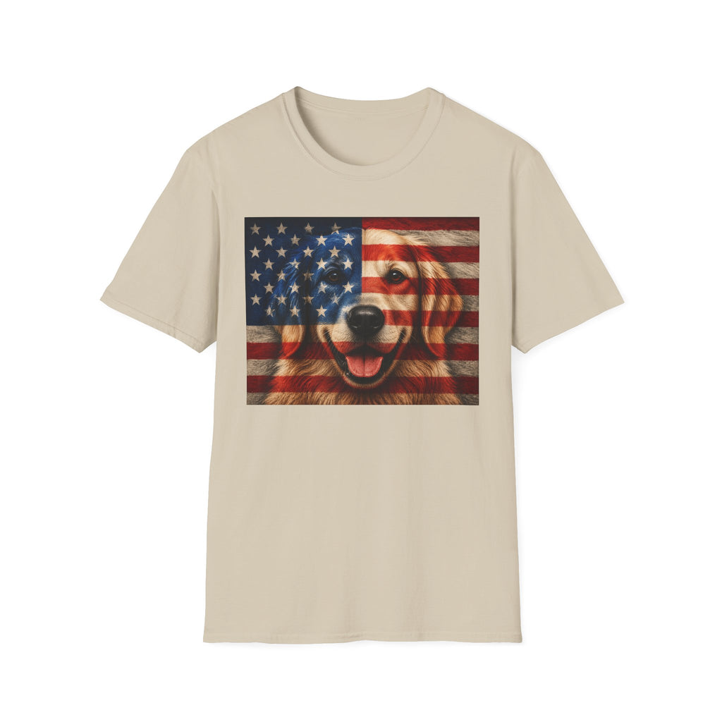 Patriotic Golden Retriever Flag T-Shirt