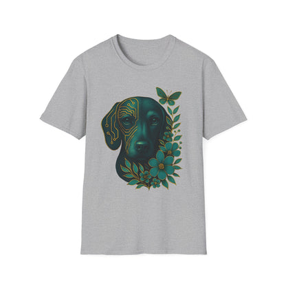 Artistic Dog Lover T-Shirt, Gift for Pet Owners, Nature-Inspired Tee, Birthday Gift, Casual Wear, Unisex Softstyle Tee