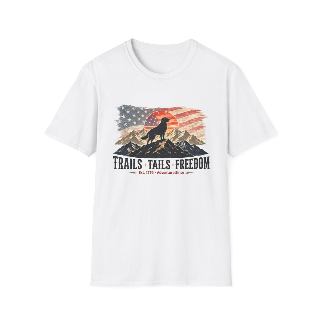 Trails Tails Freedom Patriotic Dog T-Shirt