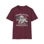 Fireworks Optional Dogs Mandatory Golden Retreiver T-Shirt