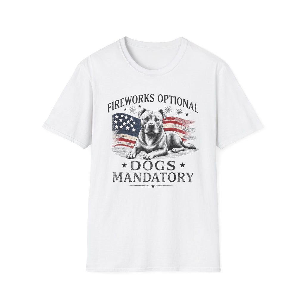 Fireworks Optional Dogs Mandatory Pitbull T-Shirt