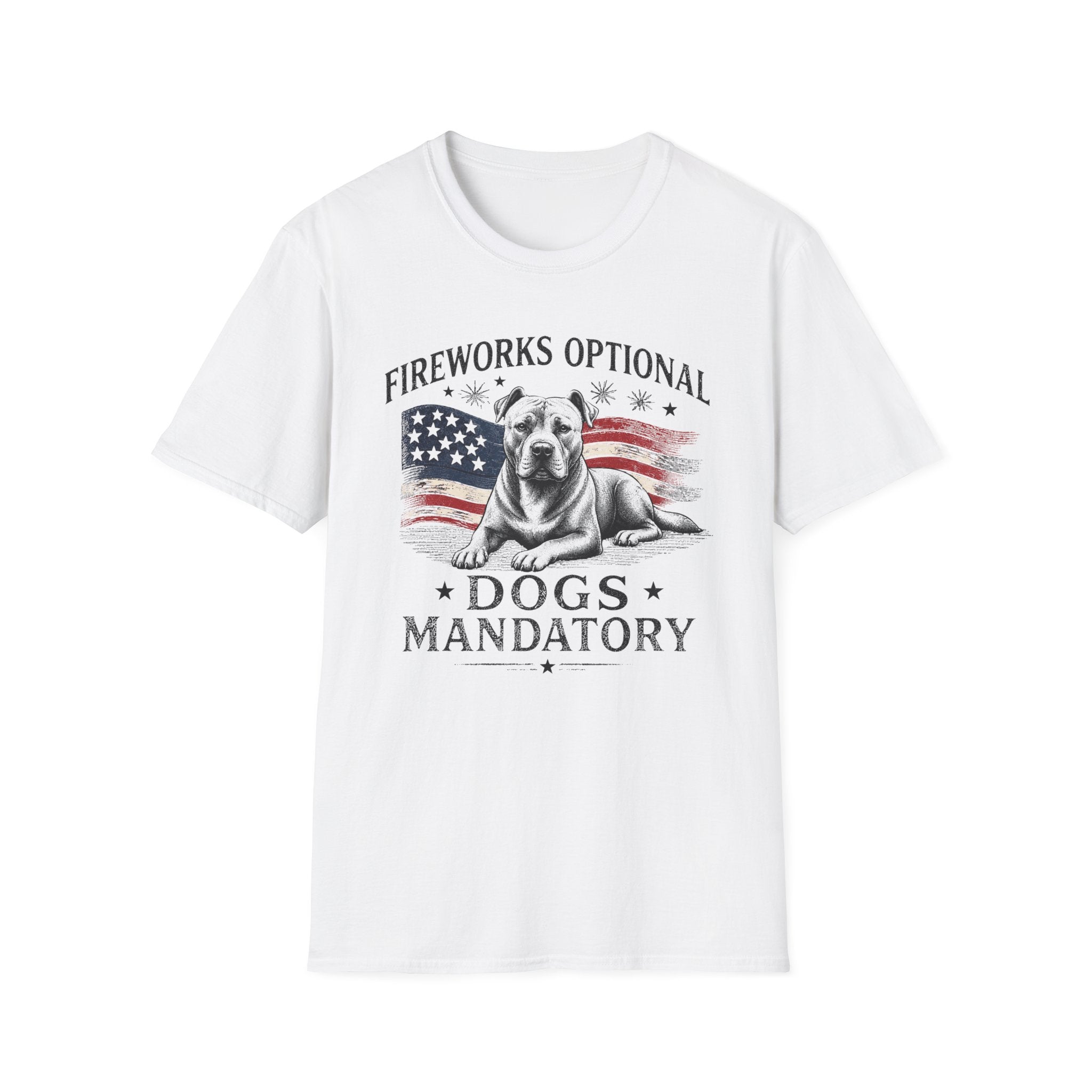 Fireworks Optional Dogs Mandatory Pitbull T-Shirt