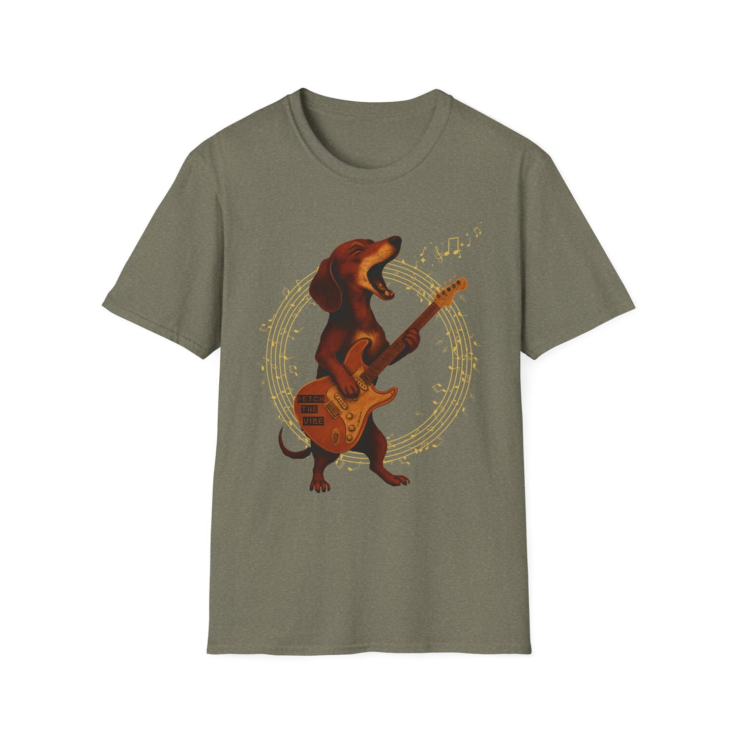 Rockin' Dachshund T-Shirt, Music Lover Tee, Unisex Dog Shirt, Gift for Pet Owners, Casual Wear, Birthday Gift, Festival Attire