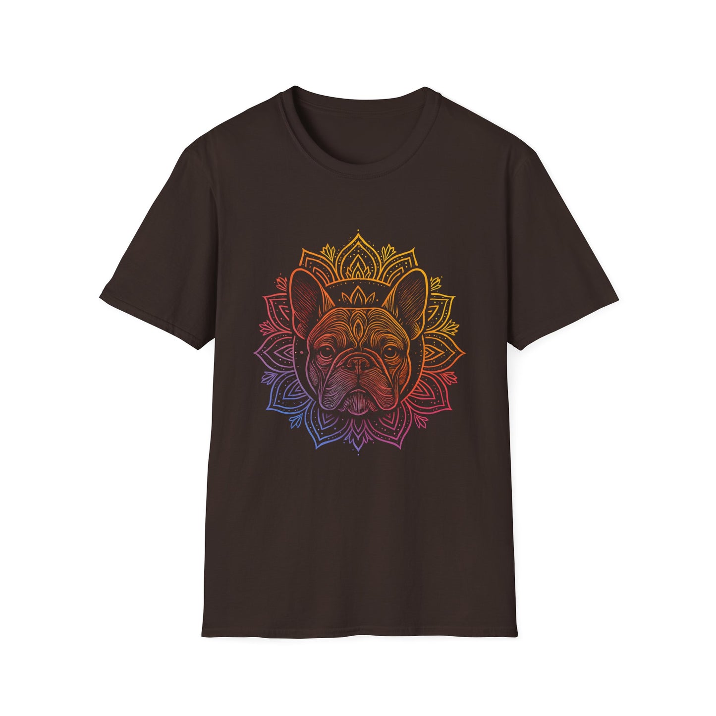 Bohemian French Bulldog Tee, Dog Lover Gift, Mandala Art T-Shirt, Unisex Graphic Top, Cute Pet Owner Apparel, Casual Statement Shirt