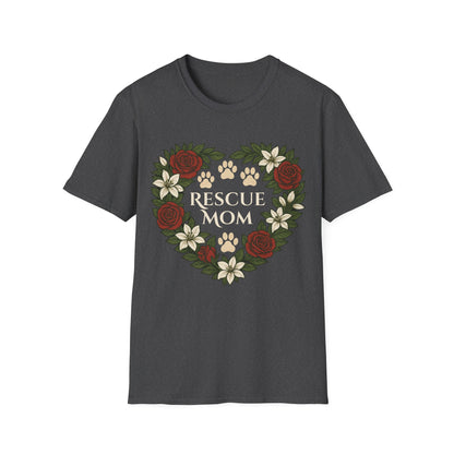 Rescue Mom Floral Heart Tee – Adopt Don't Shop