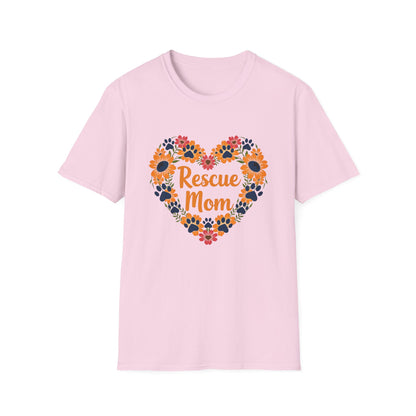 Rescue Mom Floral Heart Tee – Dog Mom Gift