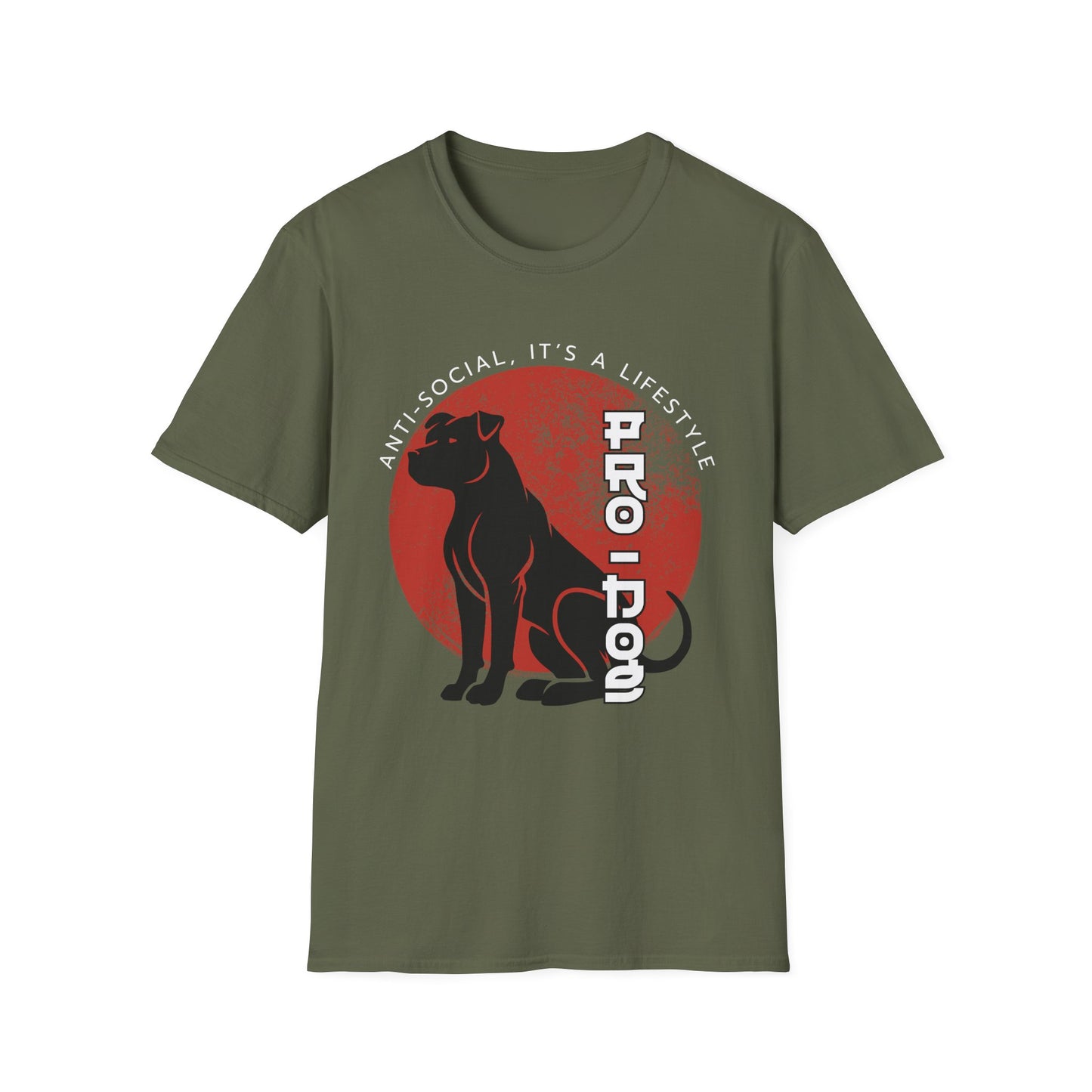 Anti-Social Pro-Dog Graphic T-Shirt – Dog Lover Tee