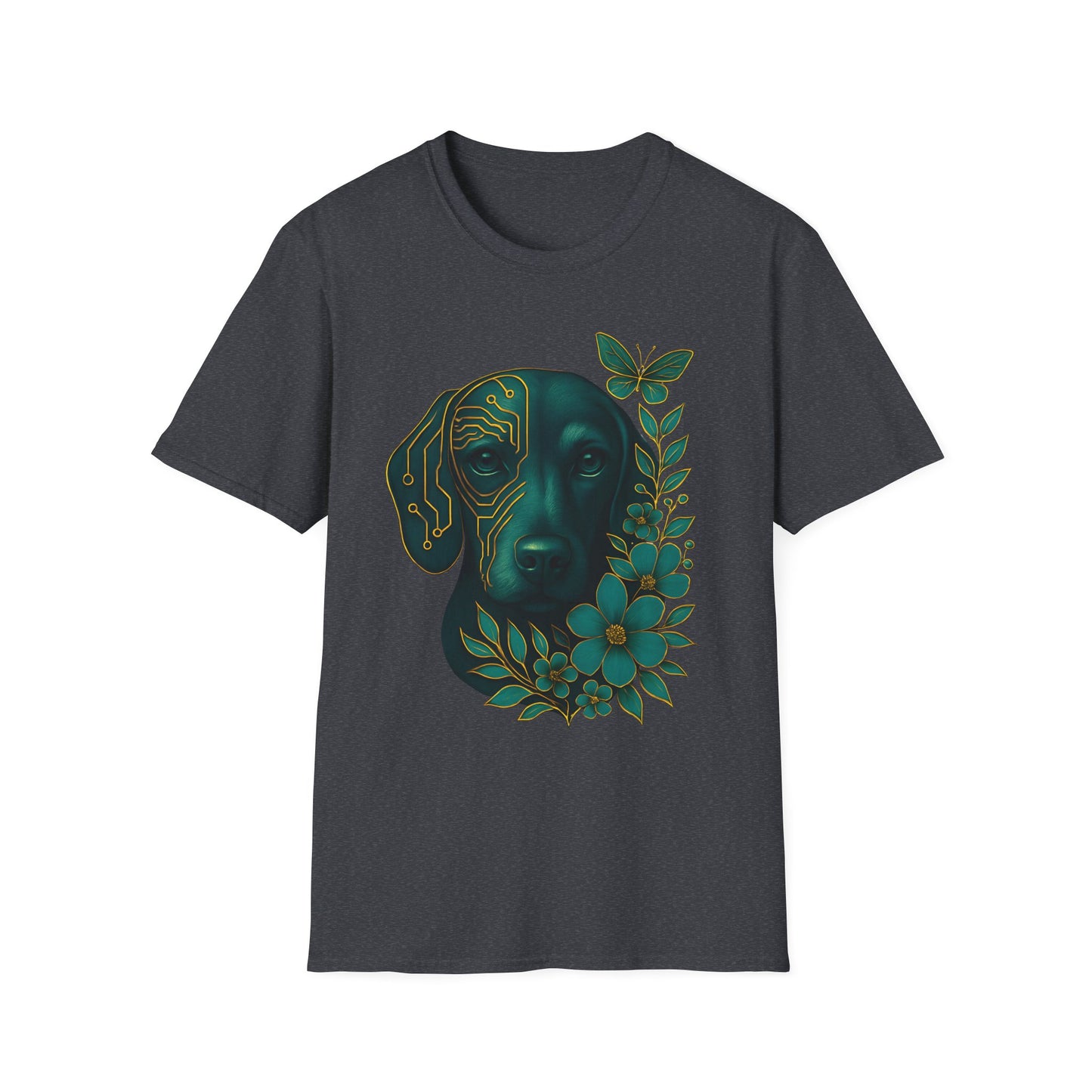 Artistic Dog Lover T-Shirt, Gift for Pet Owners, Nature-Inspired Tee, Birthday Gift, Casual Wear, Unisex Softstyle Tee