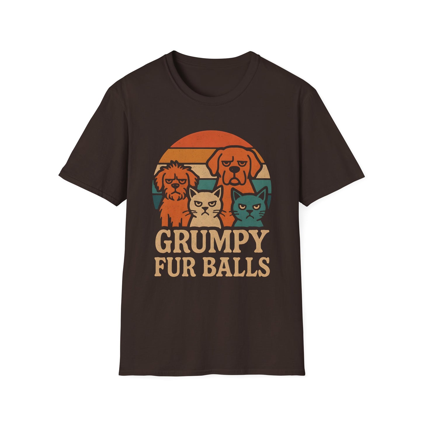 Grumpy Fur Balls T-Shirt | Funny Dog and Cat Lover Tee