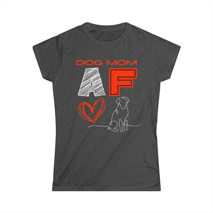Dog Mom AF Shirt – Bold Red Minimalist Pet Lover Tee