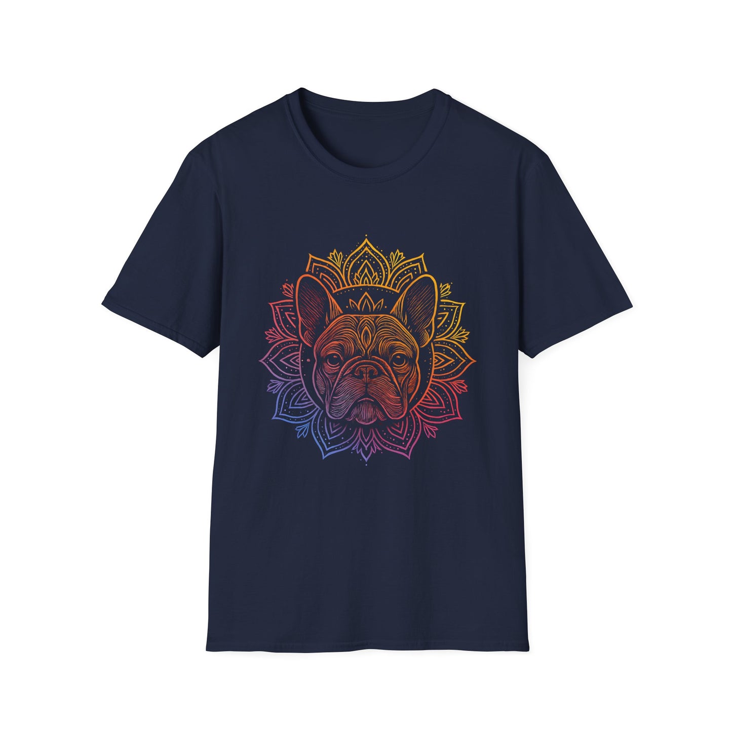 Bohemian French Bulldog Tee, Dog Lover Gift, Mandala Art T-Shirt, Unisex Graphic Top, Cute Pet Owner Apparel, Casual Statement Shirt