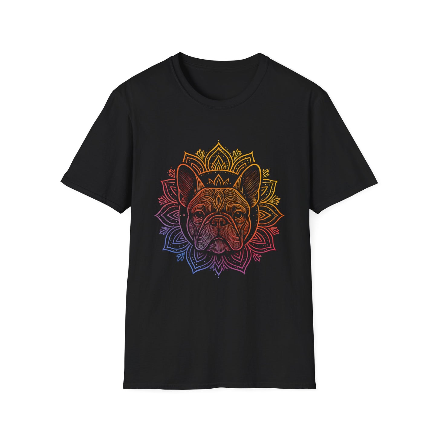 Bohemian French Bulldog Tee, Dog Lover Gift, Mandala Art T-Shirt, Unisex Graphic Top, Cute Pet Owner Apparel, Casual Statement Shirt