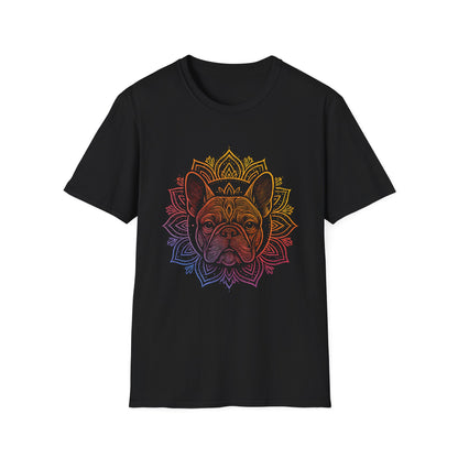 Bohemian French Bulldog Tee, Dog Lover Gift, Mandala Art T-Shirt, Unisex Graphic Top, Cute Pet Owner Apparel, Casual Statement Shirt