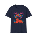 Psychedelic Dog Palm Trees T-Shirt