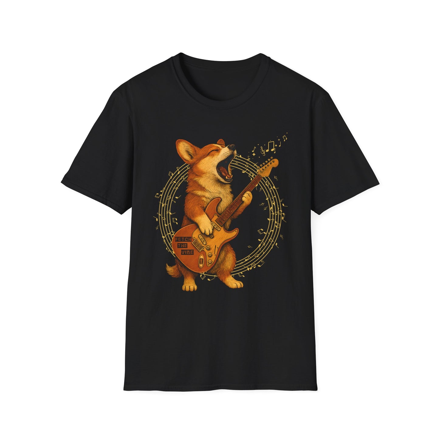 Rockin’ Corgi Guitar Shirt – Funny Dog Music T-Shirt Lover Gift, Music Enthusiast Tee, Fun Dog Shirt, Casual Wear for Any Occasion