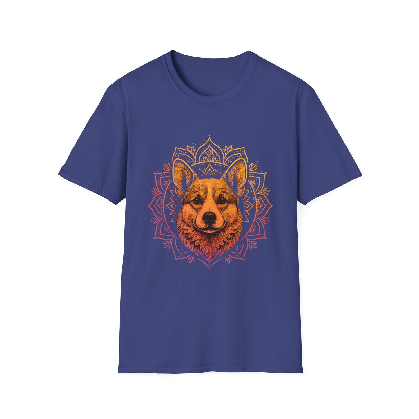 Corgi Mandala T-Shirt, Unisex Graphic Tee for Animal Lovers, Corgi Shirt for Birthdays, Casual Wear, Dog Lover Gift
