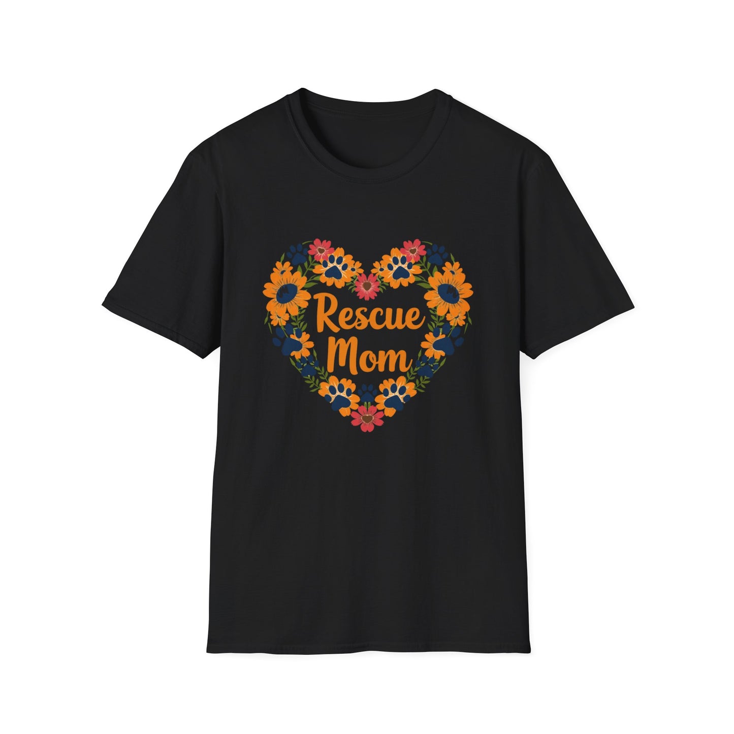 Rescue Mom Floral Heart Tee – Dog Mom Gift