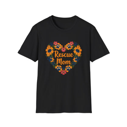 Rescue Mom Floral Heart Tee – Dog Mom Gift
