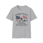 Fireworks Optional Dogs Mandatory Pitbull T-Shirt