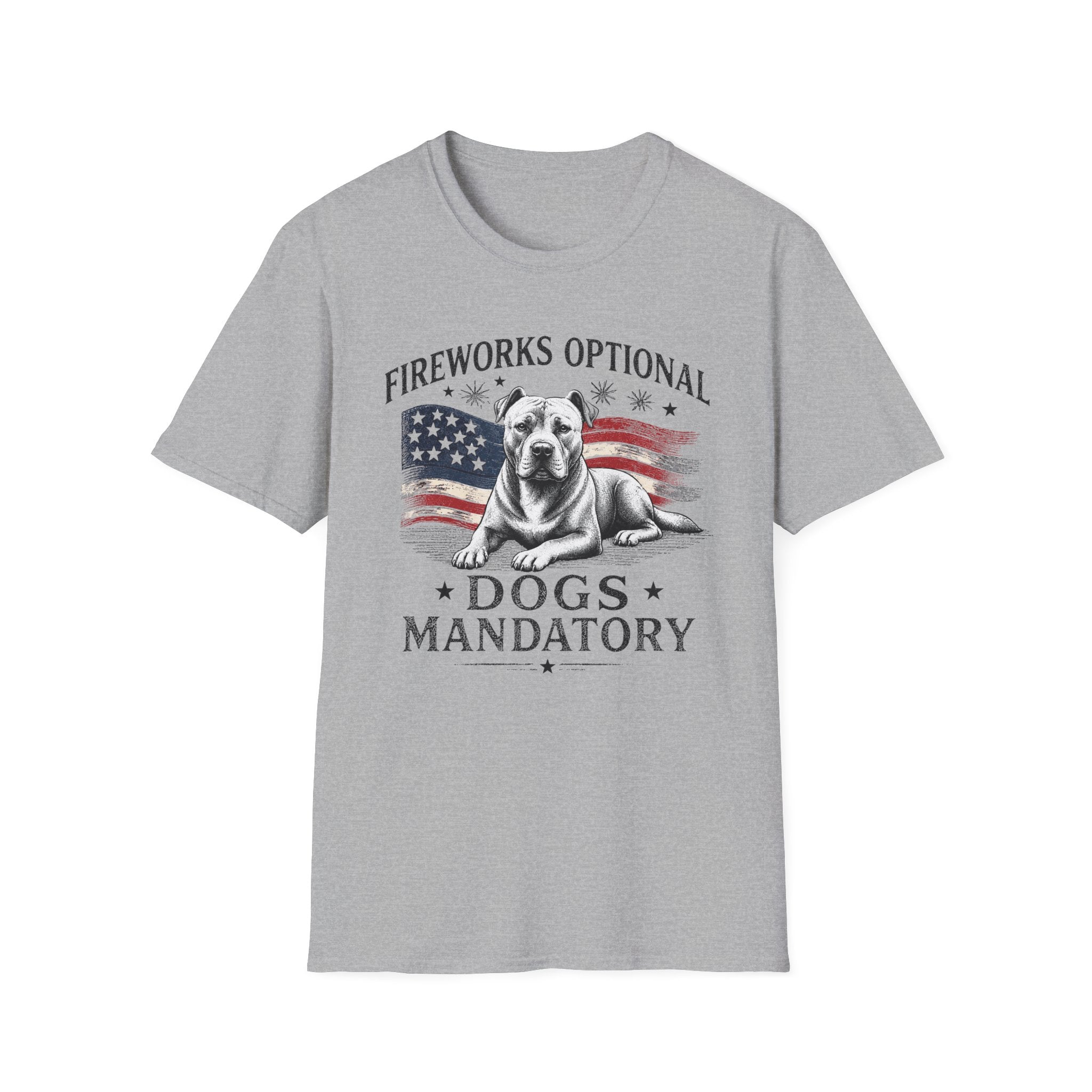 Fireworks Optional Dogs Mandatory Pitbull T-Shirt