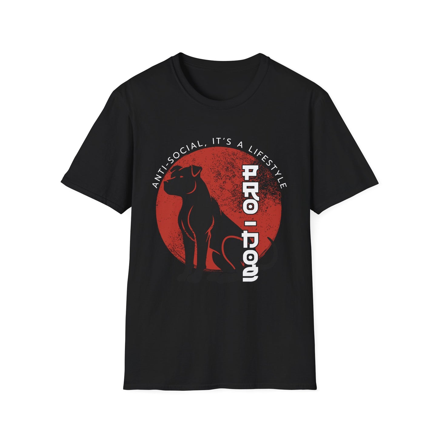 Anti-Social Pro-Dog Graphic T-Shirt – Dog Lover Tee