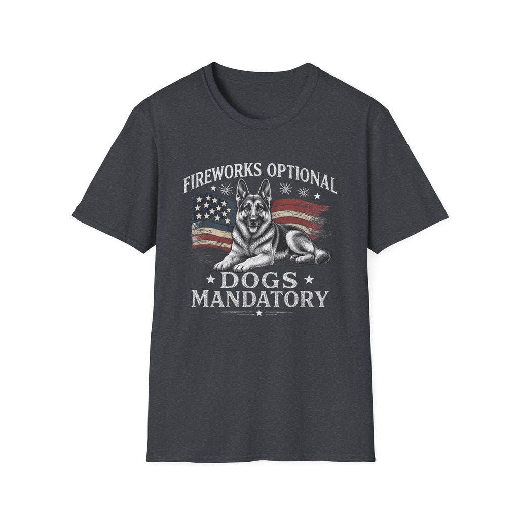 Fireworks Optional Dogs Mandatory German Shepard T-Shirt
