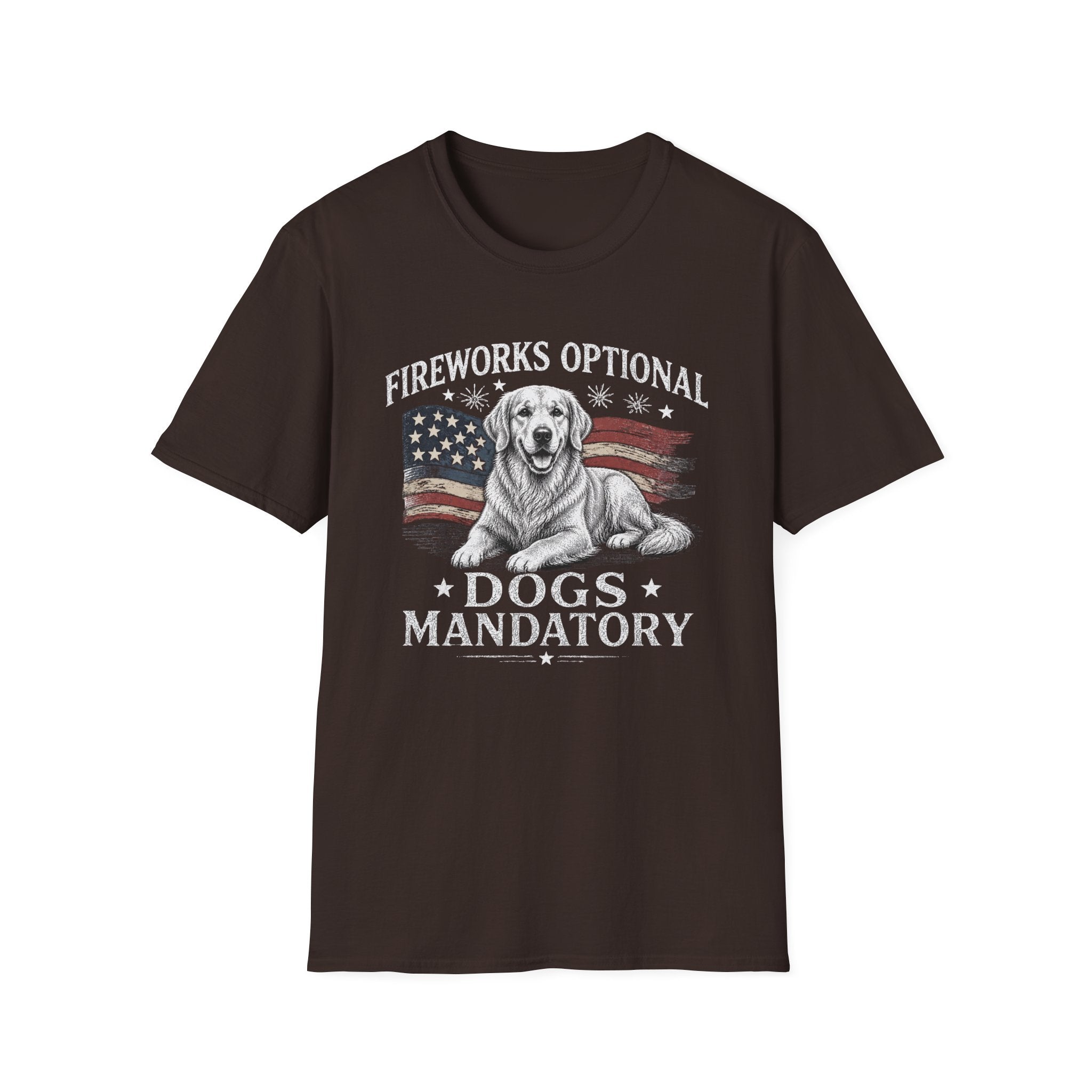 Fireworks Optional Dogs Mandatory Golden Retreiver T-Shirt