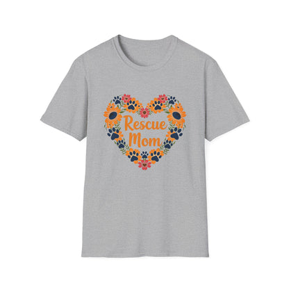 Rescue Mom Floral Heart Tee – Dog Mom Gift