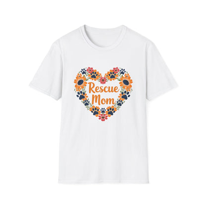 Rescue Mom Floral Heart Tee – Dog Mom Gift
