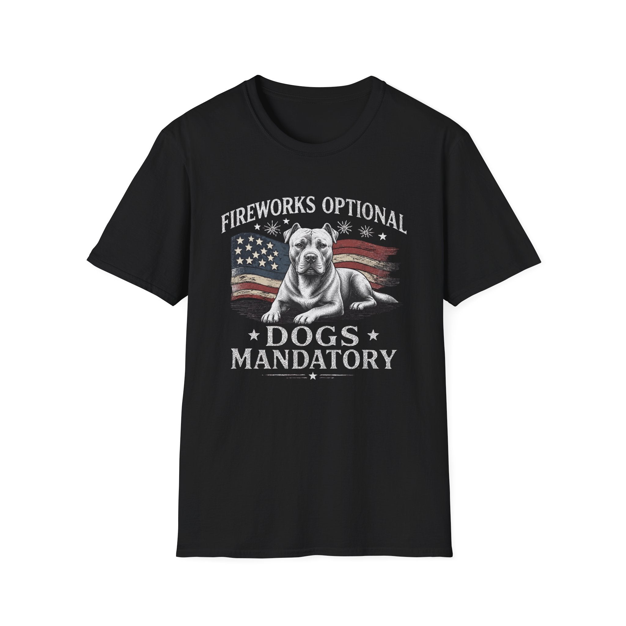 Fireworks Optional Dogs Mandatory Pitbull T-Shirt