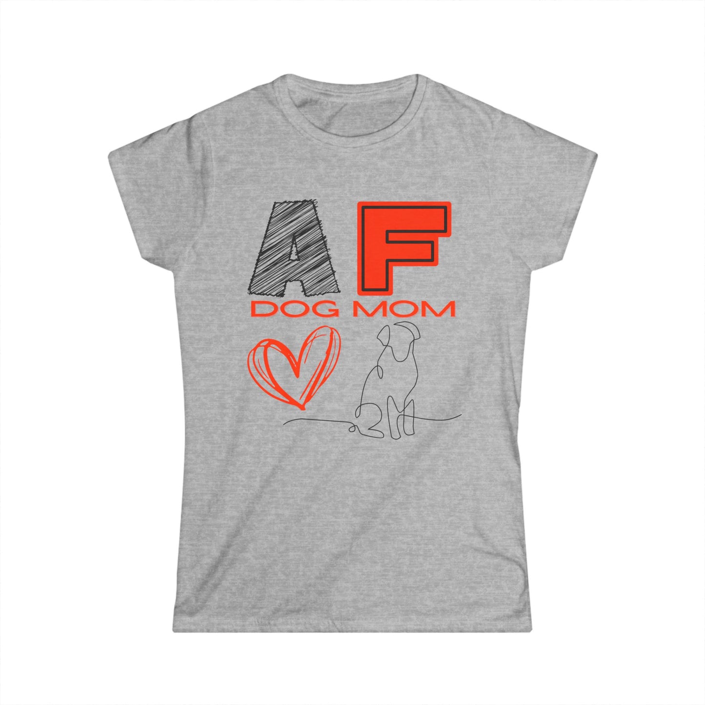 Dog Mom AF Shirt – Bold Red Minimalist Pet Lover Tee
