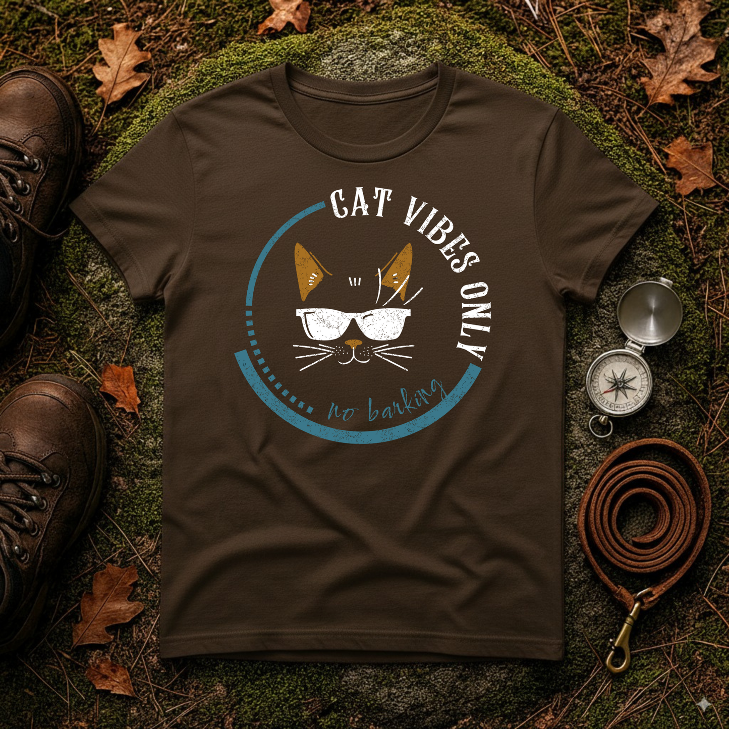 Cat Vibes Only Tee – Funny Cat Lover Shirt, No Barking