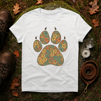 Vintage Tropical Floral Paw Print T-Shirt
