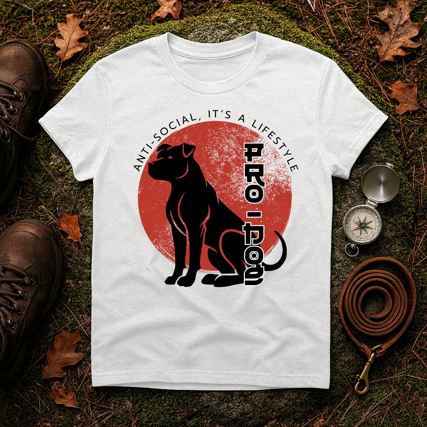 Anti-Social Pro-Dog Lifestyle Tee – Bold Pit Bull Silhouette