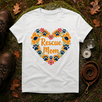 Rescue Mom Floral Heart T-Shirt
