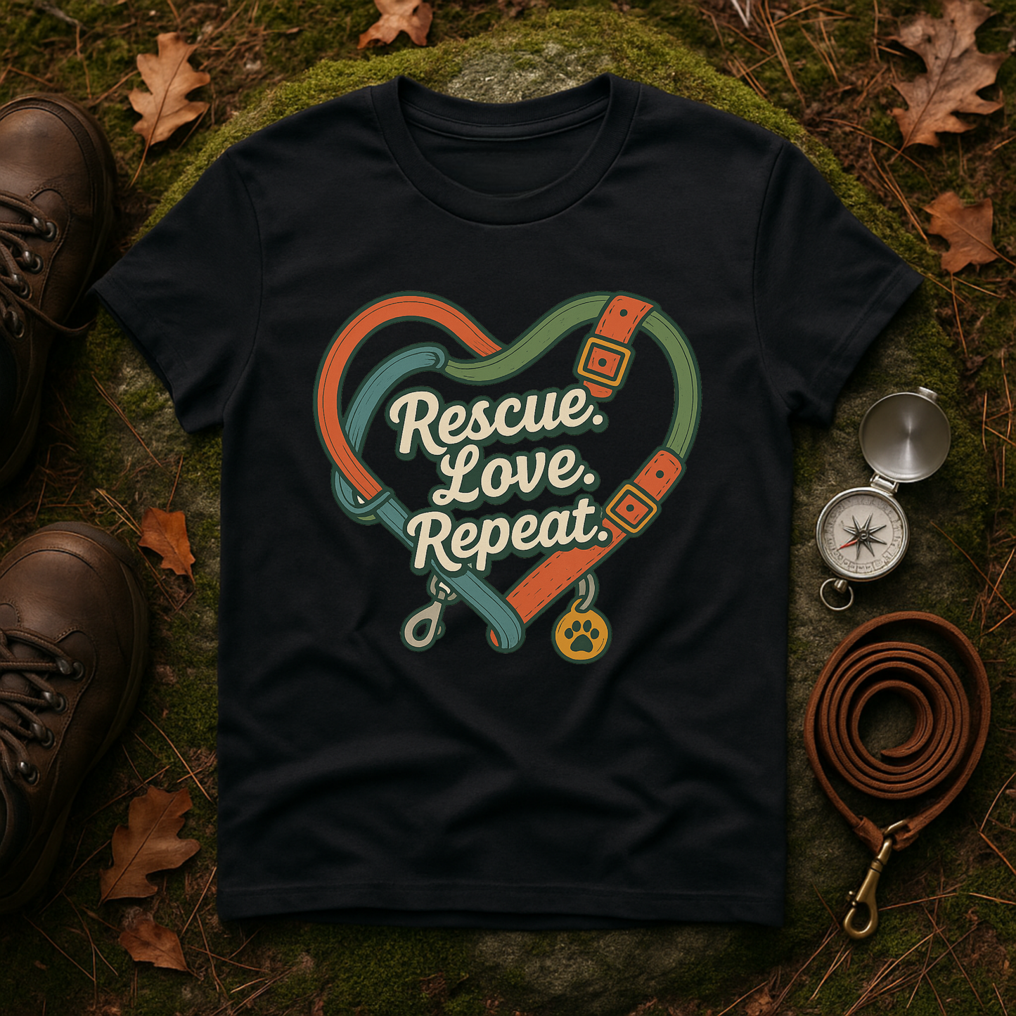 Rescue Love Repeat Tee – Adopt Don't Shop Shirt