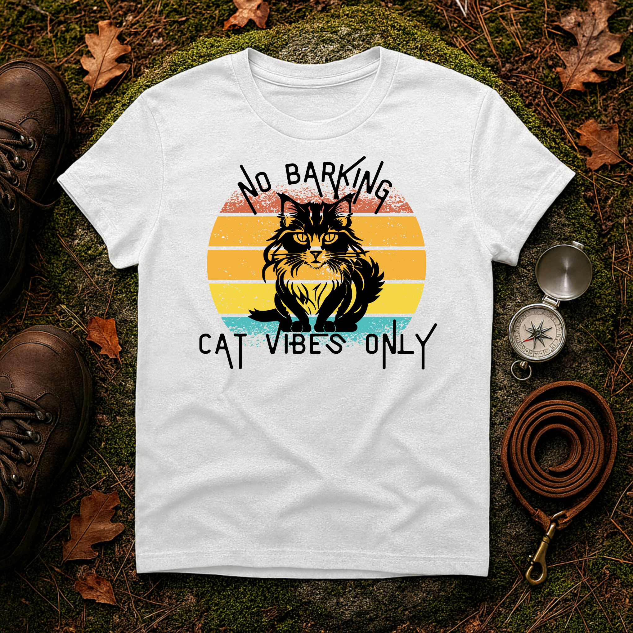 Cat Vibes Only Retro T-Shirt