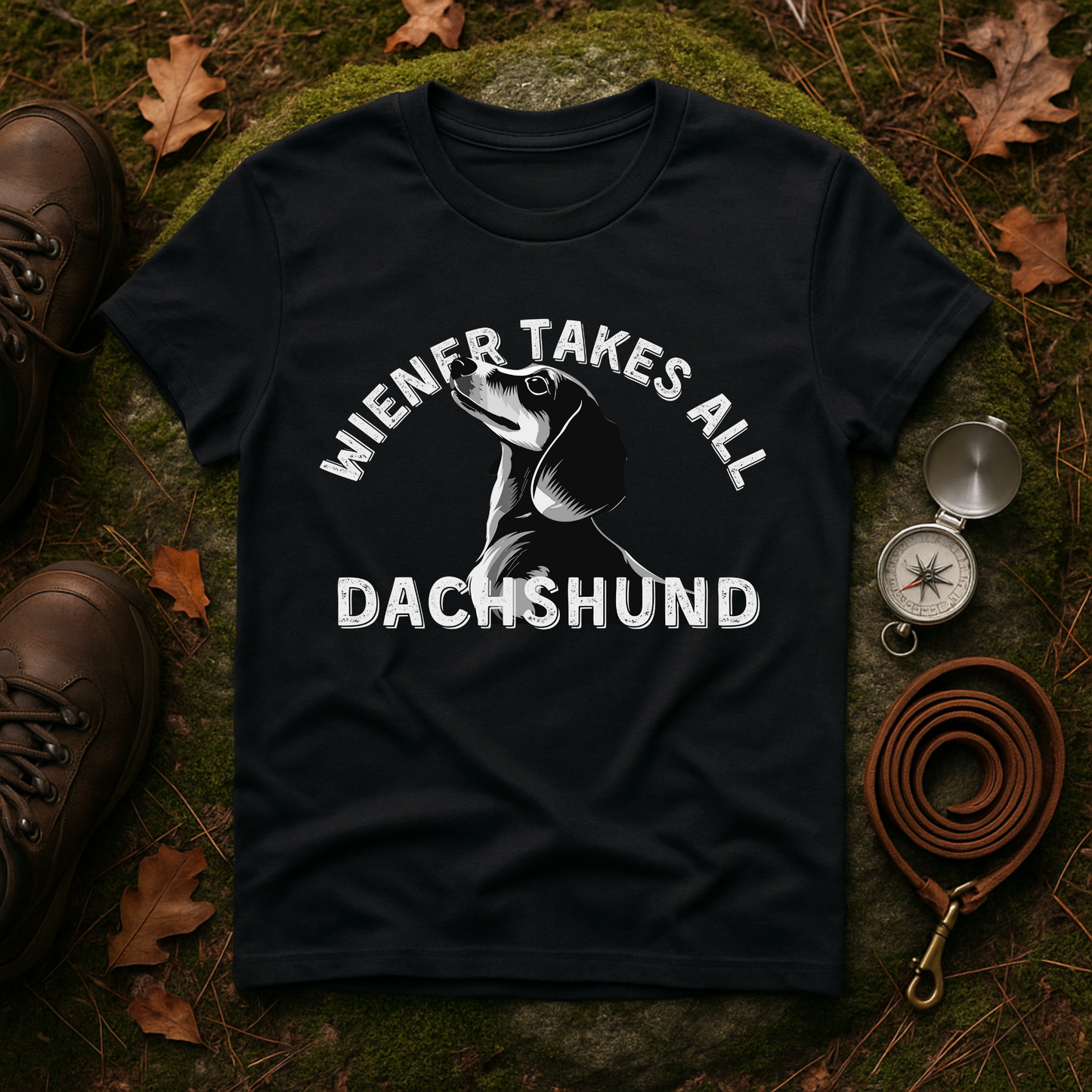 Funny Dachshund Shirt – Wiener Takes All T-Shirt