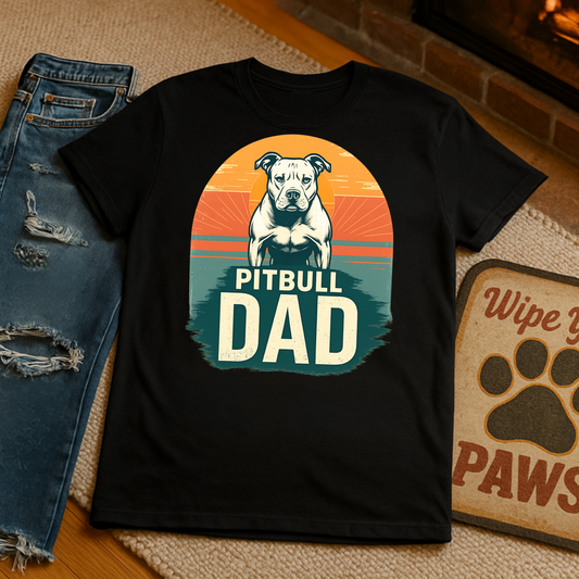 Vintage Pitbull Dad Shirt – Retro Dog Lover Gift Tee