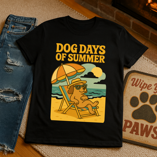 Dog Days of Summer Unisex T-Shirt - Cute Dog Graphic Tee for Pet Lovers, Summer Vibes, Beach Day, Gift Idea, Casual Wear
