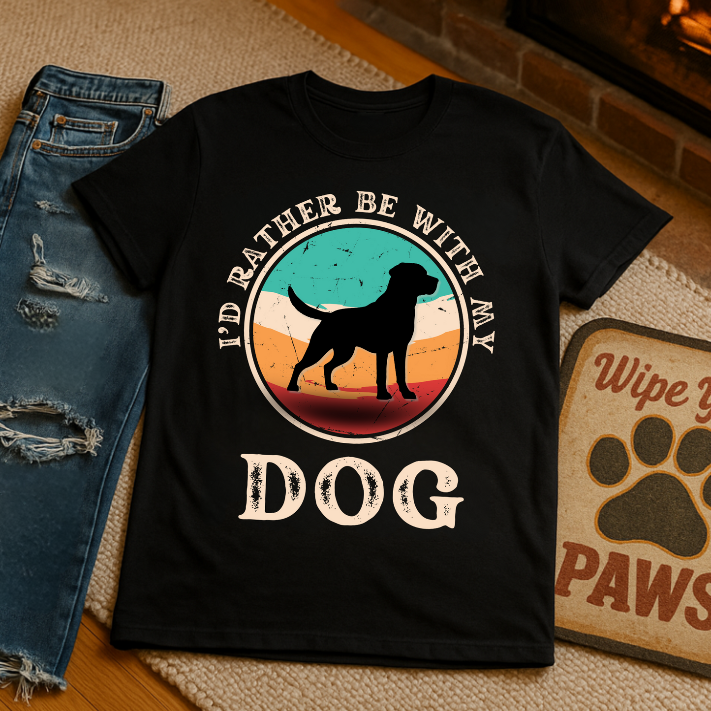 I'd Rather Be With My Dog Unisex Softstyle T-Shirt, Dog Lover Gift, Pet Adoption Tee, Casual Wear, Birthday Present, Animal Lover Apparel