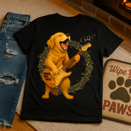 Rocking Golden Retriever Guitar Shirt – Funny Dog Music Tee  | Funny Pet Lover Gift, Music Lover Tee, Dog Lover Shirt, Fun Birthday Idea, Animal Art Clothing