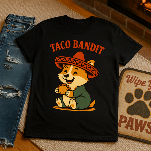 Taco Bandit Unisex Softstyle T-Shirt | Funny Pet Tee, Gift for Dog Lovers, Unique Casual Wear, Birthday Gift, Taco Tuesday Shirt
